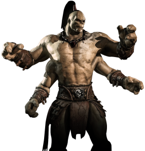 Goro é um representante dos Shokan, outra raça vinda de Outworld, característica por possuir quatro braços.