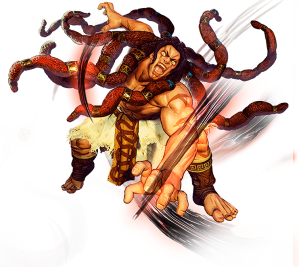 Necalli teve seu design baseado na mitologia asteca, e seu especial o transforma num monstro de cabelos vermelhos brilhantes.